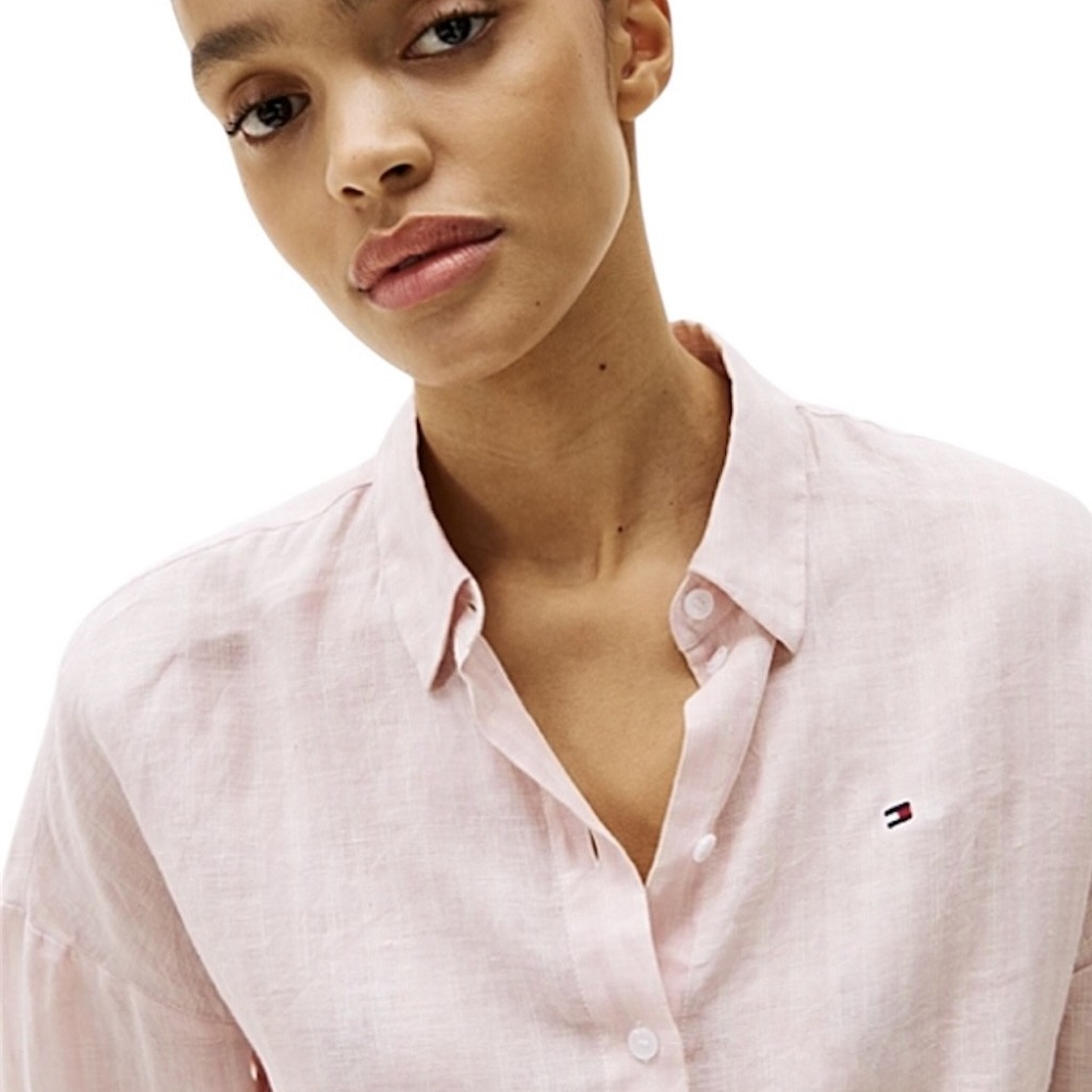 TOMMY HILFIGER</br>Γυναικείο Πουκάμισο Ροζ Relaxed Fit Pure Linen Blouse WW0WW46169-0ED Tommy Hilfiger TOMMY HILFIGER</br>Γυναικείο Πουκάμισο Ροζ Relaxed Fit Pure Linen Blouse WW0WW46169-0ED Tommy Hilfiger