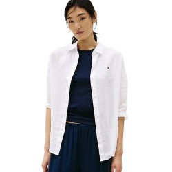 Γυναικείο Πουκάμισο Λευκό Relaxed Fit Pure Linen Blouse WW0WW46169-YCF Tommy Hilfiger