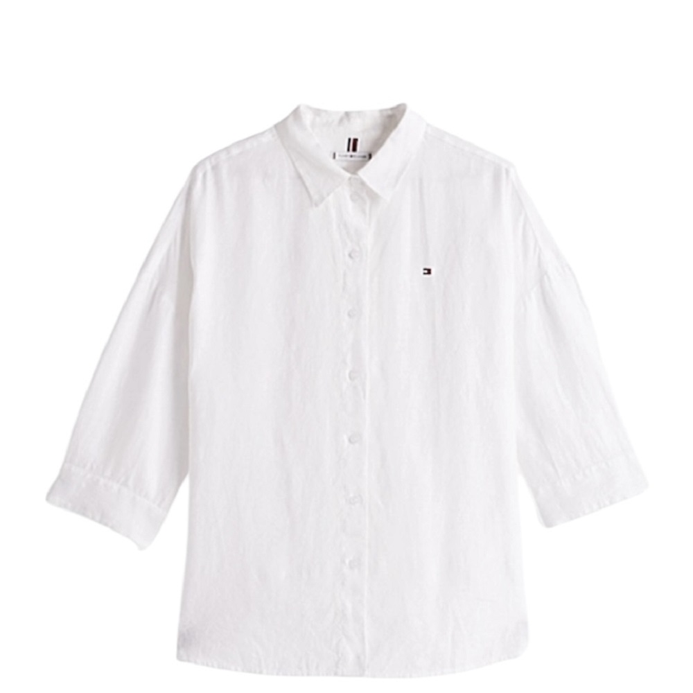 TOMMY HILFIGER</br>Γυναικείο Πουκάμισο Λευκό Relaxed Fit Pure Linen Blouse WW0WW46169-YCF Tommy Hilfiger TOMMY HILFIGER</br>Γυναικείο Πουκάμισο Λευκό Relaxed Fit Pure Linen Blouse WW0WW46169-YCF Tommy Hilfiger