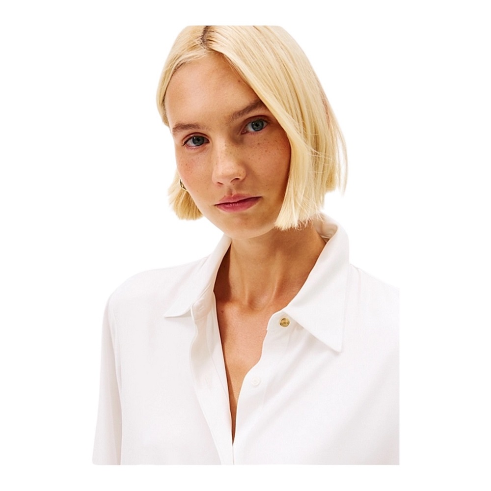 TOMMY HILFIGER</br>Tommy Hilfiger WW0WW46597-YBL Γυναικείο Πουκάμισο Εκρού Soft Vis Ls Regular Shirt