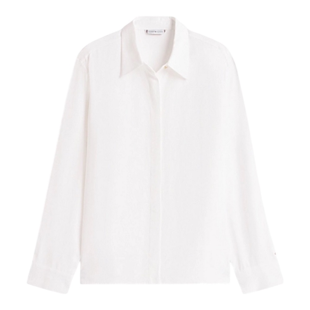 TOMMY HILFIGER</br>Tommy Hilfiger WW0WW46597-YBL Γυναικείο Πουκάμισο Εκρού Soft Vis Ls Regular Shirt