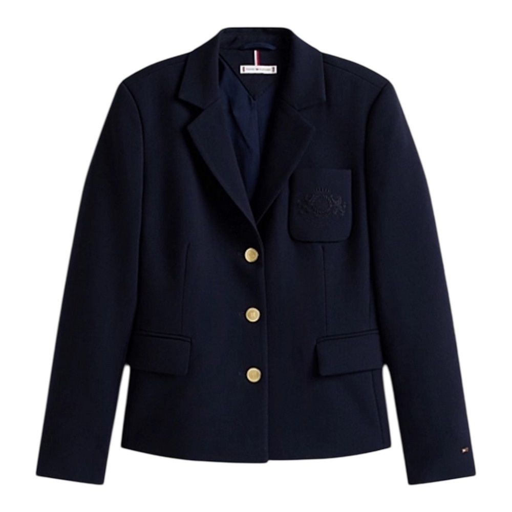 TOMMY HILFIGER</br>Tommy Hilfiger WW0WW46660-C1G Γυναικείο Σακάκι Μπλε Punto Tonal Crest Slim Blazer TOMMY HILFIGER</br>Tommy Hilfiger WW0WW46660-C1G Γυναικείο Σακάκι Μπλε Punto Tonal Crest Slim Blazer