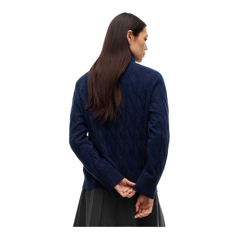 TOMMY HILFIGER</br>Tommy Hilfiger Soft Wool Cable Roll-Nk Ls Swt WW0WW46791-C1G Γυναικείο Πουλόβερ Μπλε TOMMY HILFIGER</br>Tommy Hilfiger Soft Wool Cable Roll-Nk Ls Swt WW0WW46791-C1G Γυναικείο Πουλόβερ Μπλε