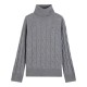 TOMMY HILFIGER</br>Tommy Hilfiger Soft Wool Cable Roll-Nk Ls Swt WW0WW46791-P7D Γυναικείο Πουλόβερ Γκρι TOMMY HILFIGER</br>Tommy Hilfiger Soft Wool Cable Roll-Nk Ls Swt WW0WW46791-P7D Γυναικείο Πουλόβερ Γκρι