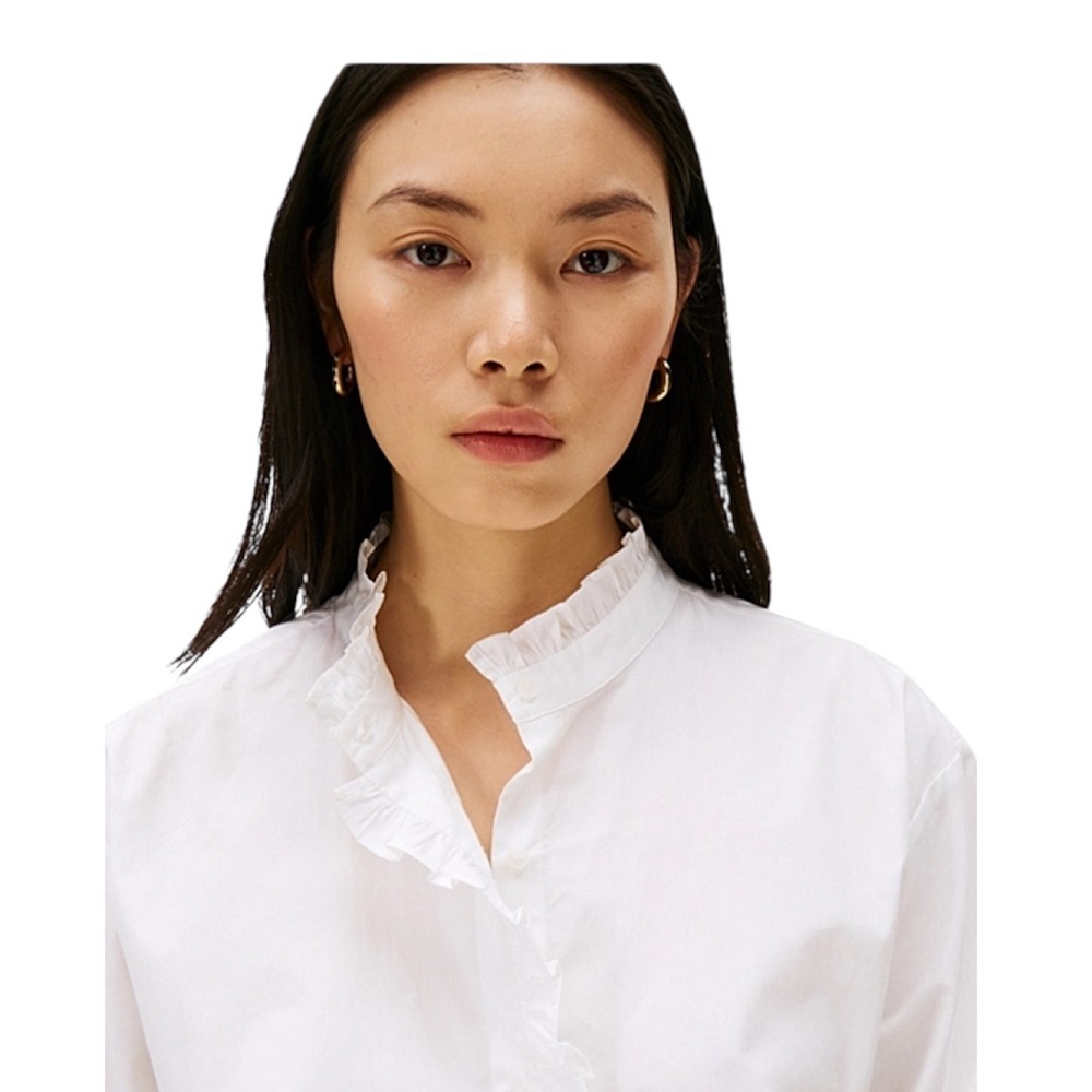 TOMMY HILFIGER</br>Tommy Hilfiger WW0WW46848-YCF Γυναικείο Πουκάμισο Λευκό Poplin Ruffle Shirt TOMMY HILFIGER</br>Tommy Hilfiger WW0WW46848-YCF Γυναικείο Πουκάμισο Λευκό Poplin Ruffle Shirt