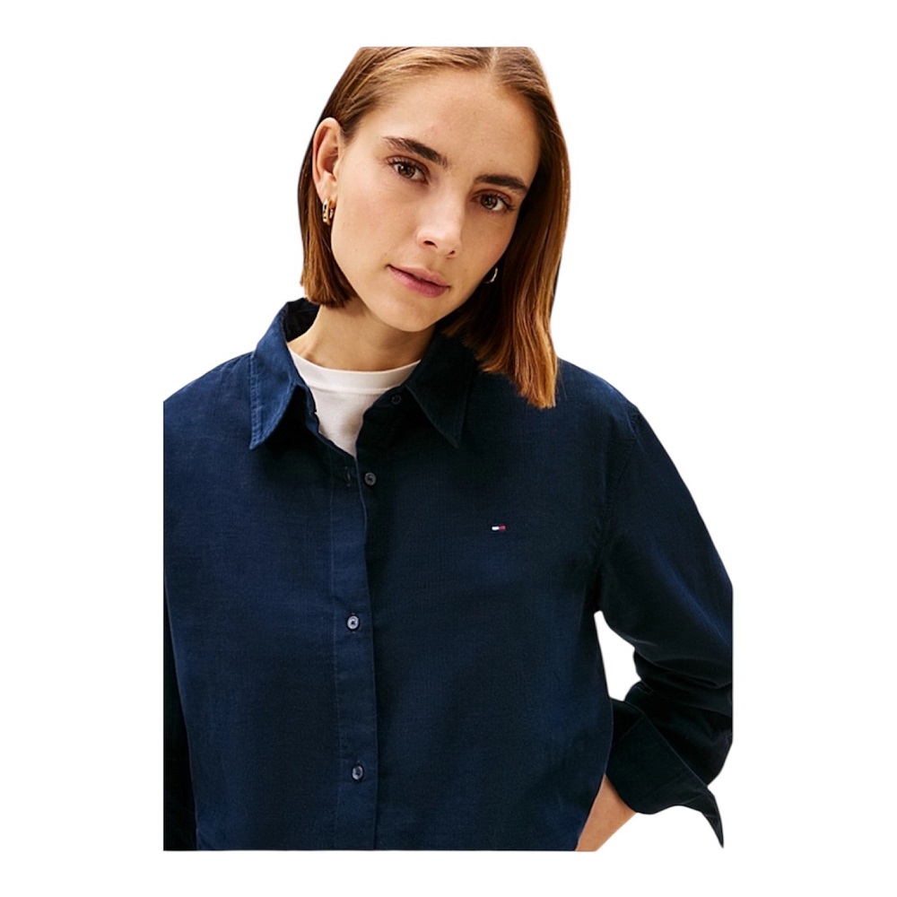 TOMMY HILFIGER</br>Tommy Hilfiger WW0WW46850-C1G Γυναικείο Κοτλέ Πουκάμισο Μπλε Corduroy Relaxed Fit Shirt TOMMY HILFIGER</br>Tommy Hilfiger WW0WW46850-C1G Γυναικείο Κοτλέ Πουκάμισο Μπλε Corduroy Relaxed Fit Shirt