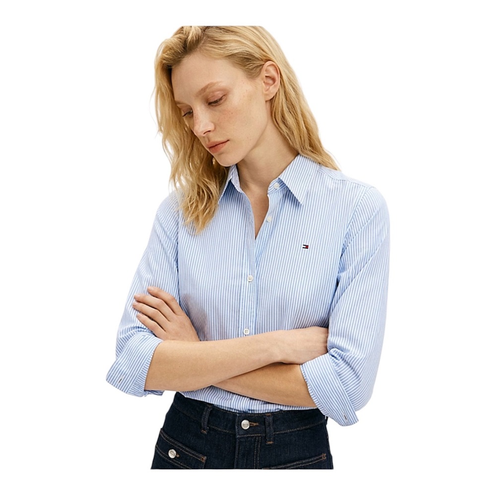 TOMMY HILFIGER</br>Tommy Hilfiger WW0WW47169-OBC Γυναικείο Πουκάμισο Γαλάζιο Ess Poplin Regular Shirt TOMMY HILFIGER</br>Tommy Hilfiger WW0WW47169-OBC Γυναικείο Πουκάμισο Γαλάζιο Ess Poplin Regular Shirt