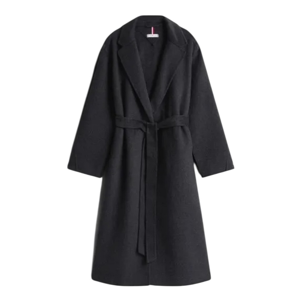 TOMMY HILFIGER</br>Tommy Hilfiger  WW0WW47286-P4E Γυναικείο Παλτό Γκρι Df Wool Reg Belted Midi Coat