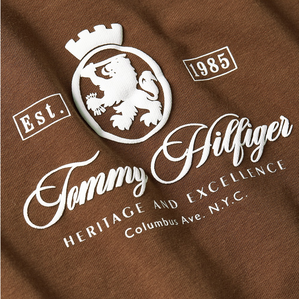 TOMMY HILFIGER</br>Tommy Hilfiger WW0WW47316-GV0 Γυναικείο T-shirt Καφέ Varsity Crest Slim Ss Tee TOMMY HILFIGER</br>Tommy Hilfiger WW0WW47316-GV0 Γυναικείο T-shirt Καφέ Varsity Crest Slim Ss Tee