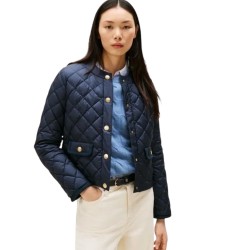 TOMMY HILFIGER</br>Tommy Hilfiger WW0WW47449-C1G Γυναικείο Καπιτονέ Μπουφάν Μπλε G/Button Quilted Reg Lady Jacket