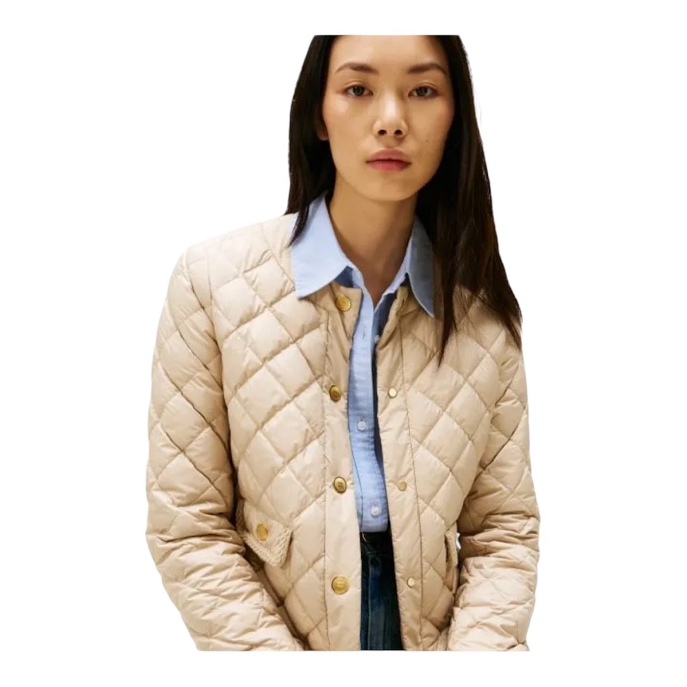 TOMMY HILFIGER</br>Tommy Hilfiger WW0WW47449-RBV Γυναικείο Καπιτονέ Μπουφάν Μπεζ G/Button Quilted Reg Lady Jacket