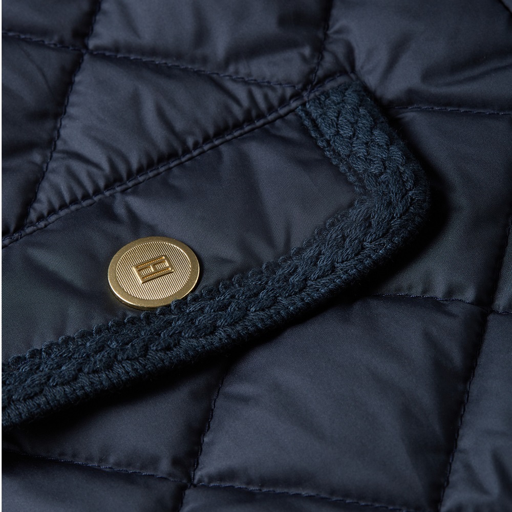 TOMMY HILFIGER</br>Tommy Hilfiger WW0WW47449-C1G Γυναικείο Καπιτονέ Μπουφάν Μπλε G/Button Quilted Reg Lady Jacket