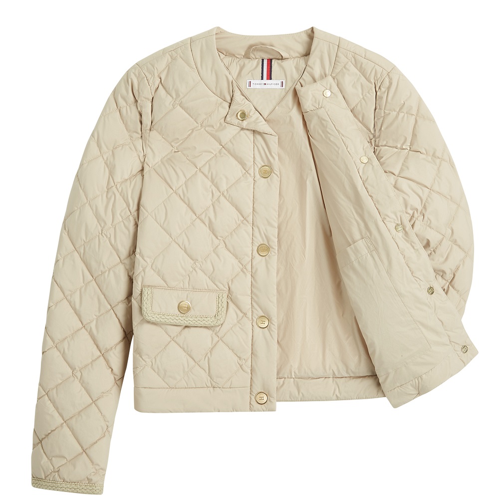 TOMMY HILFIGER</br>Tommy Hilfiger WW0WW47449-RBV Γυναικείο Καπιτονέ Μπουφάν Μπεζ G/Button Quilted Reg Lady Jacket