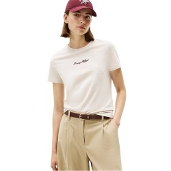 Γυναικείο T-shirt Εκρού Classic Script Reg Ss Tee WW0WW47460-YBL Tommy Hilfiger