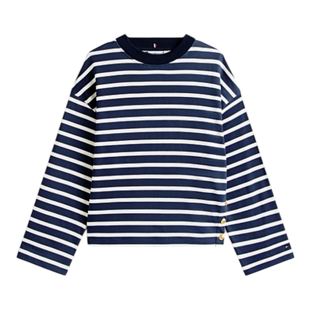 TOMMY HILFIGER</br>Tommy Hilfiger WW0WW47507-0Y7 Γυναικείο Φούτερ Μπλε Lwk Gold Button Terry