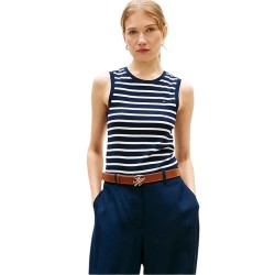 TOMMY HILFIGER</br>Tommy Hilfiger WW0WW47806-0X4 Γυναικείο T-shirt Μπλε/Εκρού Slim Cody C-nk Tank Top