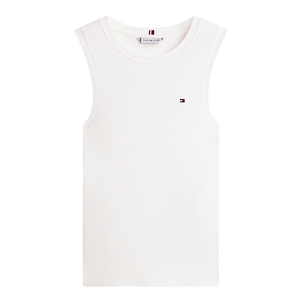 TOMMY HILFIGER</br>Tommy Hilfiger WW0WW47806-AEF Γυναικείο T-shirt Εκρού Slim Cody C-nk Tank Top
