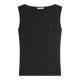 TOMMY HILFIGER</br>Tommy Hilfiger WW0WW47807-BDS Γυναικείο T-shirt Μαύρο Slim 5x2 Rib Boat-Nk Tank