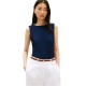 TOMMY HILFIGER</br>Tommy Hilfiger WW0WW47807-C1G Γυναικείο T-shirt Μπλε Slim 5x2 Rib Boat-Nk Tank TOMMY HILFIGER</br>Tommy Hilfiger WW0WW47807-C1G Γυναικείο T-shirt Μπλε Slim 5x2 Rib Boat-Nk Tank