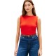 TOMMY HILFIGER</br>Tommy Hilfiger WW0WW47807-SNE Γυναικείο T-shirt Κόκκινο Slim 5x2 Rib Boat-Nk Tank