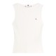 TOMMY HILFIGER</br>Tommy Hilfiger WW0WW47807-YBL Γυναικείο T-shirt Εκρού Slim 5x2 Rib Boat-Nk Tank