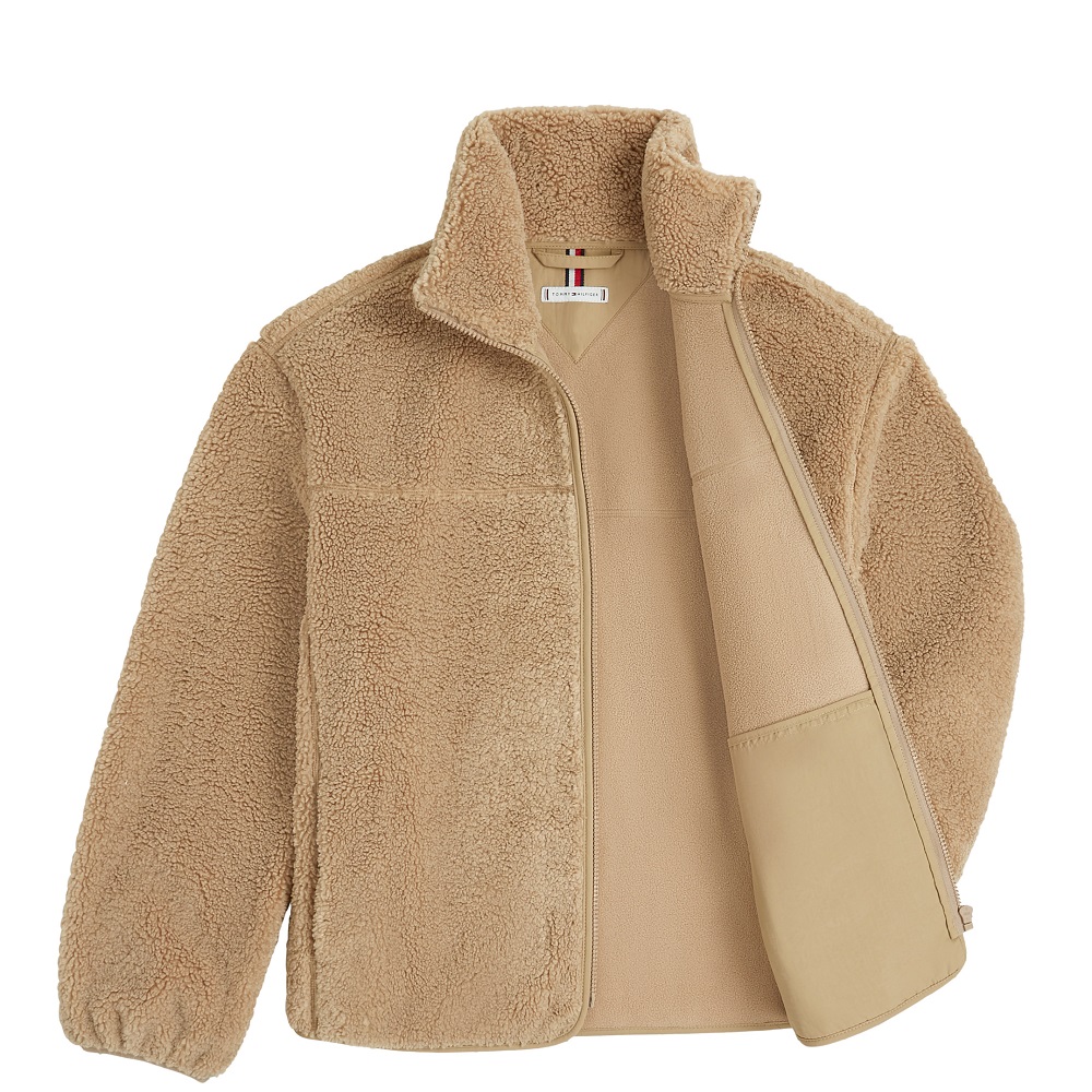 TOMMY HILFIGER</br>Tommy Hilfiger WW0WW48260-AEG Γυναικείο Μπουφάν Μπεζ Teddy Zip Up Regular TOMMY HILFIGER</br>Tommy Hilfiger WW0WW48260-AEG Γυναικείο Μπουφάν Μπεζ Teddy Zip Up Regular