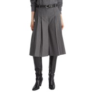 Tommy Hilfiger WW0WW48349-0CT Γυναικείο Παντελόνι Γκρι Pinstripe Culotte