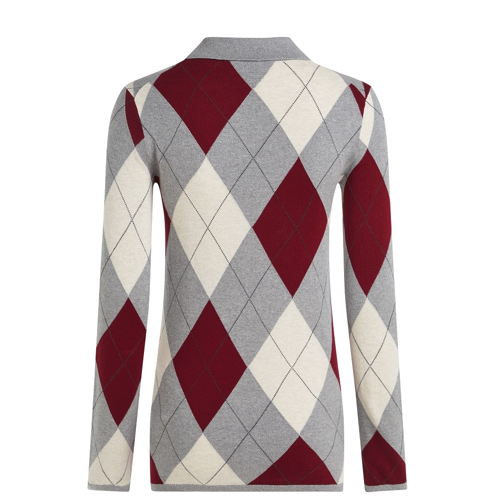 TOMMY HILFIGER</br>Tommy Hilfiger WW0WW48393-0K1 Γυναικείο Πουλόβερ Γκρι Co Argyle Polo-nk Sweater TOMMY HILFIGER</br>Tommy Hilfiger WW0WW48393-0K1 Γυναικείο Πουλόβερ Γκρι Co Argyle Polo-nk Sweater