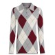 TOMMY HILFIGER</br>Tommy Hilfiger WW0WW48393-0K1 Γυναικείο Πουλόβερ Γκρι Co Argyle Polo-nk Sweater TOMMY HILFIGER</br>Tommy Hilfiger WW0WW48393-0K1 Γυναικείο Πουλόβερ Γκρι Co Argyle Polo-nk Sweater