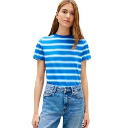 TOMMY HILFIGER</br>Tommy Hilfiger WW0WW48699-0BH Γυναικείο T-shirt Γαλάζιο Th Script Reg C-nk Ss Tee