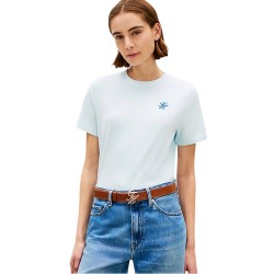 TOMMY HILFIGER</br>Tommy Hilfiger WW0WW48699-CYR Γυναικείο T-shirt Σιέλ Th Script Reg C-nk Ss Tee