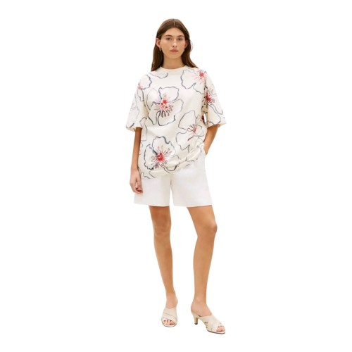 Tommy Hilfiger WW0WW48708-05V Γυναικείο T-shirt Εκρού Flower Graphic Relaxed C-nk Ss Tee Tommy Hilfiger WW0WW48708-05V Γυναικείο T-shirt Εκρού Flower Graphic Relaxed C-nk Ss Tee