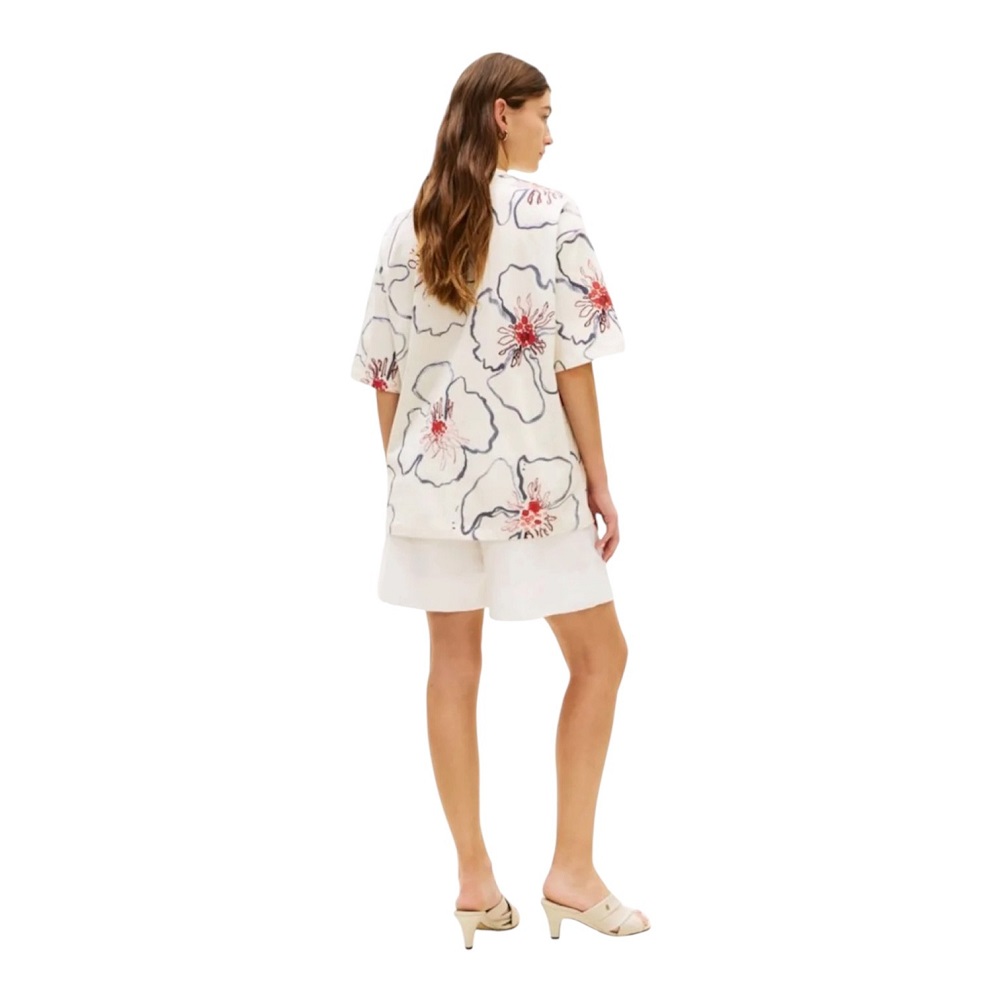 TOMMY HILFIGER</br>Tommy Hilfiger WW0WW48708-05V Γυναικείο T-shirt Εκρού Flower Graphic Relaxed C-nk Ss Tee TOMMY HILFIGER</br>Tommy Hilfiger WW0WW48708-05V Γυναικείο T-shirt Εκρού Flower Graphic Relaxed C-nk Ss Tee