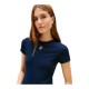 TOMMY HILFIGER</br>Tommy Hilfiger WW0WW48710-C1G Γυναικείο T-shirt Μπλε Th Script Slim Ss Tee