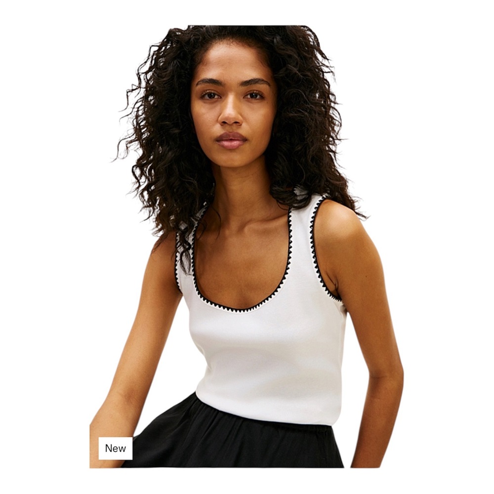 TOMMY HILFIGER</br>Tommy Hilfiger WW0WW48715-YBL Γυναικείο Τοπ Εκρού B&W Slim Scoop-Nk Tank TOMMY HILFIGER</br>Tommy Hilfiger WW0WW48715-YBL Γυναικείο Τοπ Εκρού B&W Slim Scoop-Nk Tank