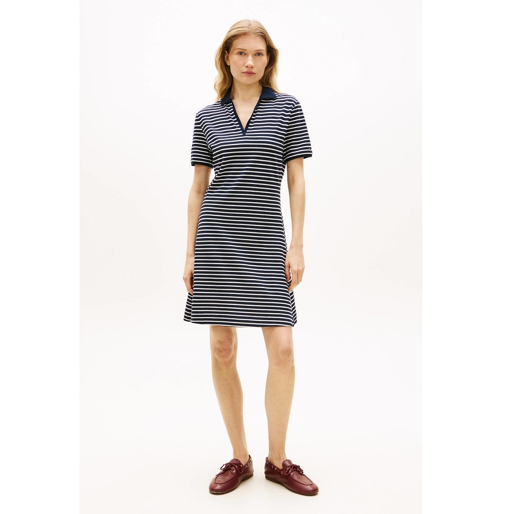 TOMMY HILFIGER</br>Tommy Hilfiger WW0WW48744-0BF Γυναικείο Φόρεμα Μπλε/Εκρο΄΄υ Lyocell Pique Mini Polo Dress TOMMY HILFIGER</br>Tommy Hilfiger WW0WW48744-0BF Γυναικείο Φόρεμα Μπλε/Εκρο΄΄υ Lyocell Pique Mini Polo Dress