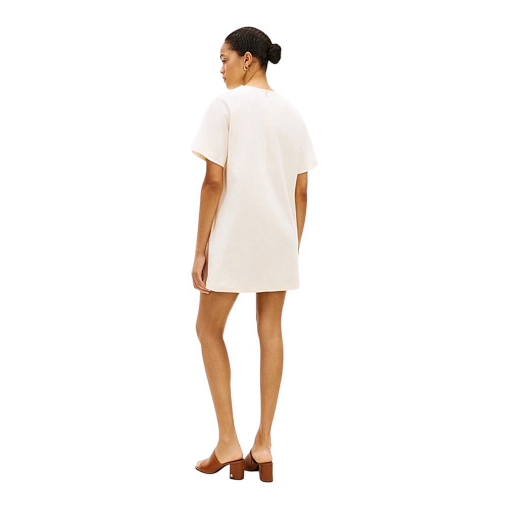 TOMMY HILFIGER</br>Tommy Hilfiger WW0WW48775-AEF Γυναικείο Φόρεμα Εκρού Gold Button Shirt Mini Dress