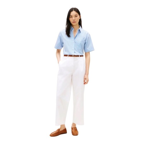 Tommy Hilfiger WW0WW48899-0BC Γυναικείο Πουκάμισο Ess Poplin Ss Shirts Γαλάζιο/Λευκό Tommy Hilfiger WW0WW48899-0BC Γυναικείο Πουκάμισο Ess Poplin Ss Shirts Γαλάζιο/Λευκό