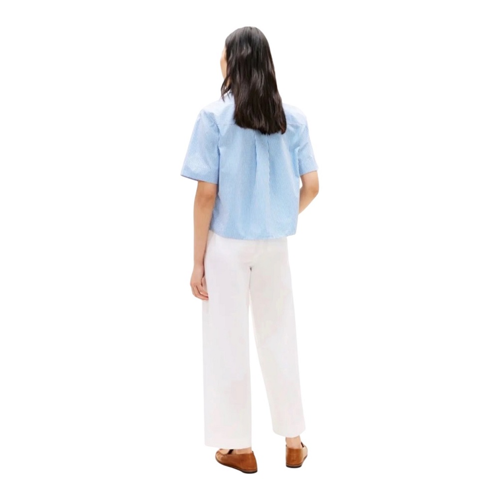 TOMMY HILFIGER</br>Tommy Hilfiger WW0WW48899-0BC Γυναικείο Πουκάμισο Ess Poplin Ss Shirts Γαλάζιο/Λευκό TOMMY HILFIGER</br>Tommy Hilfiger WW0WW48899-0BC Γυναικείο Πουκάμισο Ess Poplin Ss Shirts Γαλάζιο/Λευκό