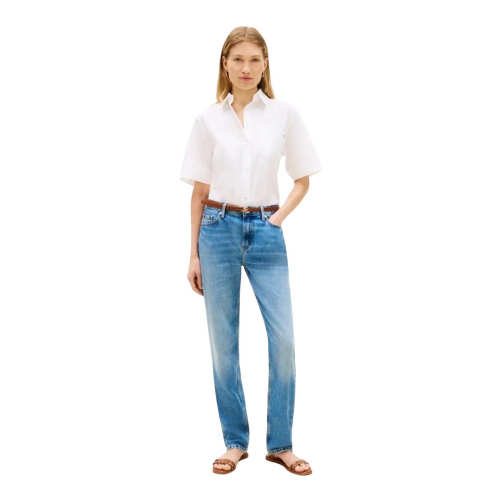 TOMMY HILFIGER</br>Tommy Hilfiger WW0WW48899-YCF Γυναικείο Πουκάμισο Ess Poplin Ss Shirts Λευκό TOMMY HILFIGER</br>Tommy Hilfiger WW0WW48899-YCF Γυναικείο Πουκάμισο Ess Poplin Ss Shirts Λευκό