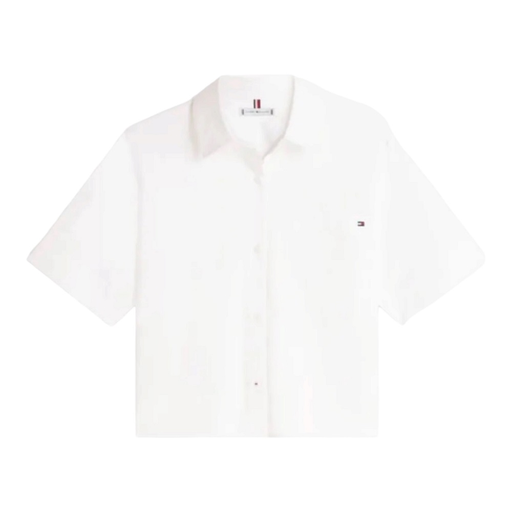 TOMMY HILFIGER</br>Tommy Hilfiger WW0WW48899-YCF Γυναικείο Πουκάμισο Ess Poplin Ss Shirts Λευκό TOMMY HILFIGER</br>Tommy Hilfiger WW0WW48899-YCF Γυναικείο Πουκάμισο Ess Poplin Ss Shirts Λευκό