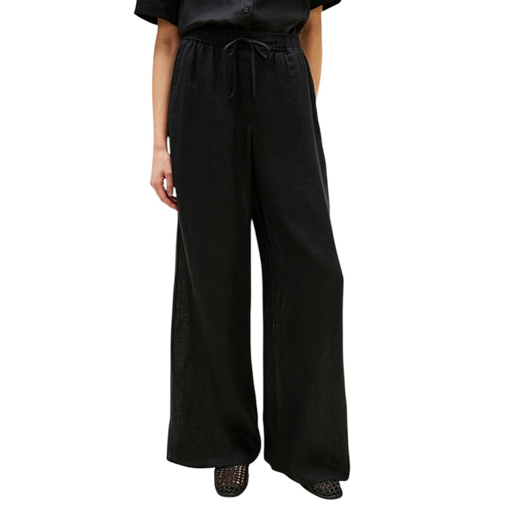 TOMMY HILFIGER</br>Tommy Hilfiger WW0WW48970-BDS Γυναικείο Παντελόνι Ess Linen Pull On Pants Μαύρο
