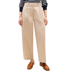 TOMMY HILFIGER</br>Tommy Hilfiger WW0WW48993-AEG  Γυναικείο Παντελόνι Μπεζ Cotton Barrel Pleated Chino