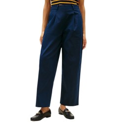 TOMMY HILFIGER</br>Tommy Hilfiger WW0WW48993-C1G Γυναικείο Παντελόνι Μπλε Cotton Barrel Pleated Chino