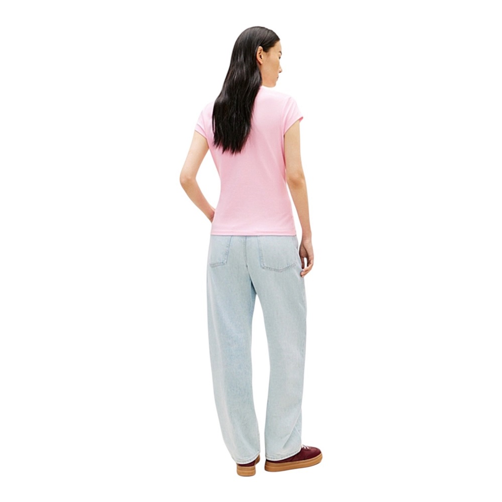 TOMMY HILFIGER</br>Tommy Hilfiger WW0WW49259-TOL Γυναικείο Polo Ροζ Th Script Slim Ss