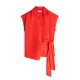 TOMMY HILFIGER</br>Tommy Hilfiger WW0WW49632-SNE Γυναικεία Μπλούζα Κόκκινο Linen Knot Ns Top