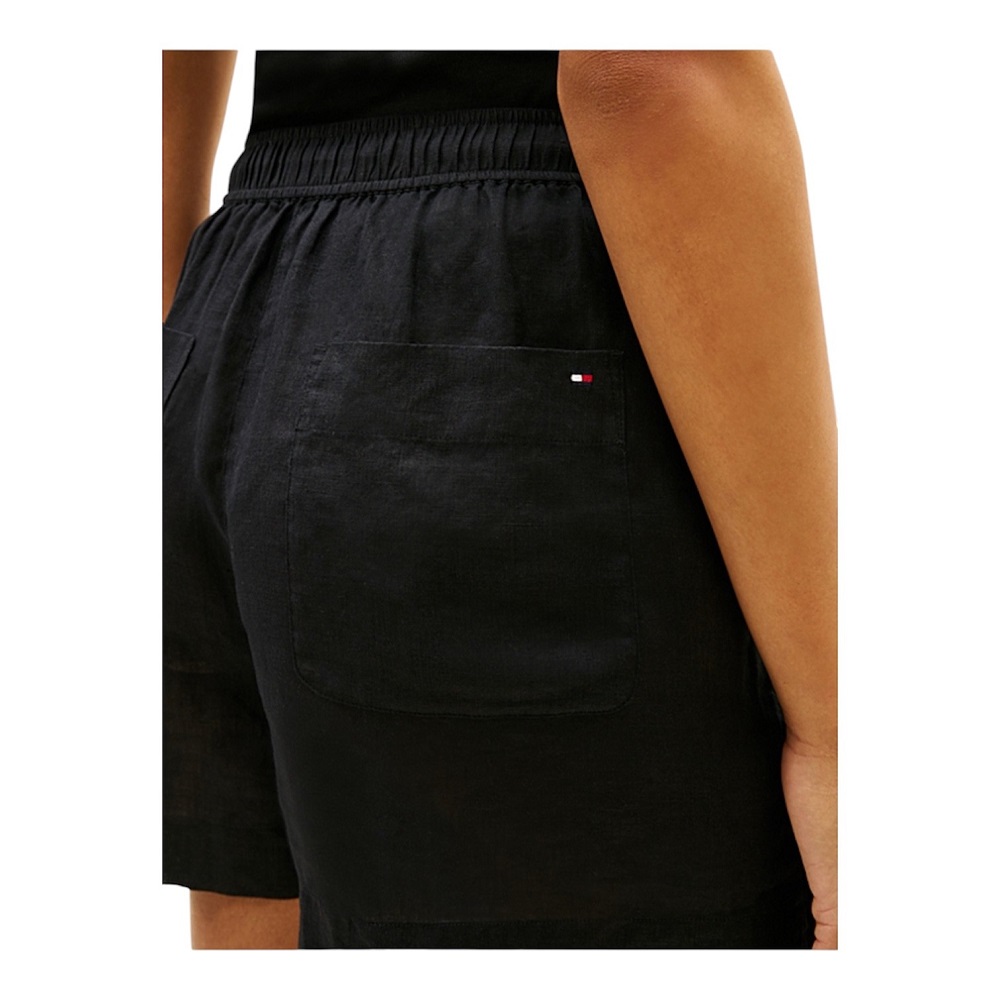 TOMMY HILFIGER</br>Tommy Hilfiger WW0WW49637-BDS Γυναικείο Σορτς Ess Linen Pull On Short Μαύρο