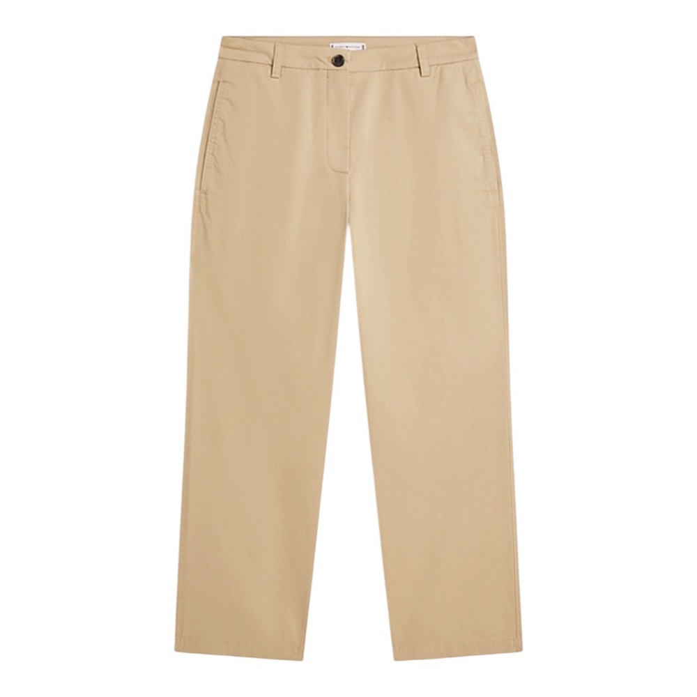 TOMMY HILFIGER</br>Tommy Hilfiger WW0WW49647-AEG Γυναικείο Παντελόνι Μπεζ Co Gmd Slim Straight Chino