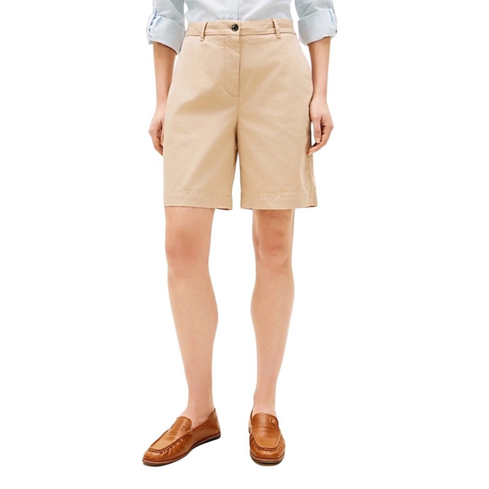 TOMMY HILFIGER</br>Tommy Hilfiger WW0WW49648-AEG Γυναικεία Βερμούδα Cotton Gmd Blend Chino Short Μπεζ