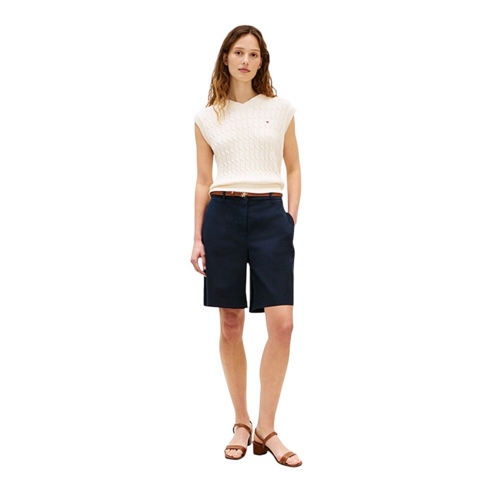 TOMMY HILFIGER</br>Tommy Hilfiger WW0WW49648-C1G  Γυναικεία Βερμούδα Cotton Gmd Blend Chino Short Μπλε